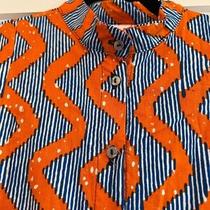 Orange and Blue Patterned Dress